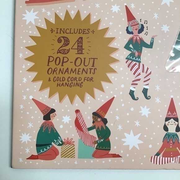NEW Elf Advent Calendar 24 Pop Out Ornaments Cord Tis the Season for Elf-Care - Picture 4 of 11